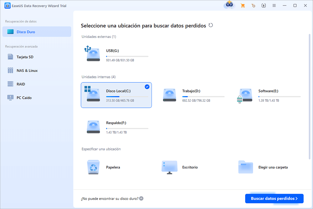 Seleccionar el disco donde están los archivos originales de los vídeos eliminados de youtube a escanear.