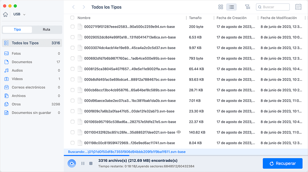 escanear el disco seleccionado para encontrar datos perdidos en tu Mac