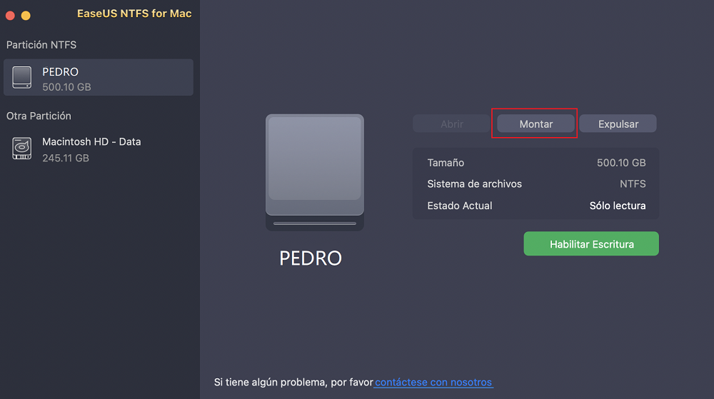 Montar una unidad NTFS en Mac