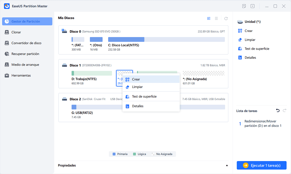 crear partición con EaseUS Partition Master