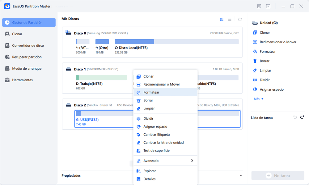 formatear disco externo como usb, sd