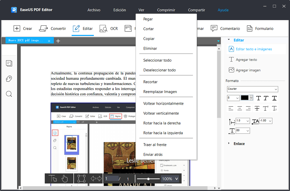 EaseUS PDF Editor editar imagen pdf