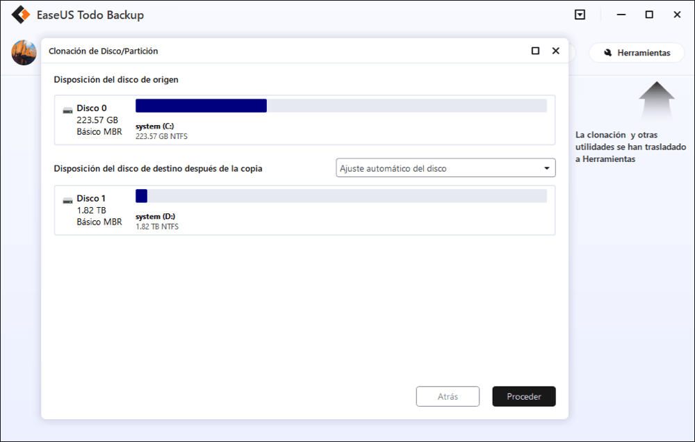 Clonar disco sin problema de inicio desde disco clonado - comenzar a clonar disco.