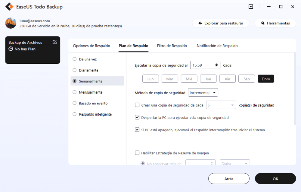 método de copia de seguridad